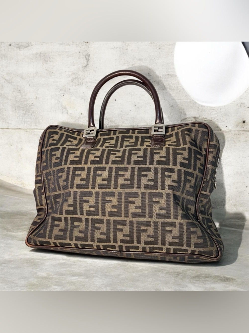 AUTH FENDI Briefcase Portfolio Bag in ZUCCA FF Logo Business Bag AUTHENTIC